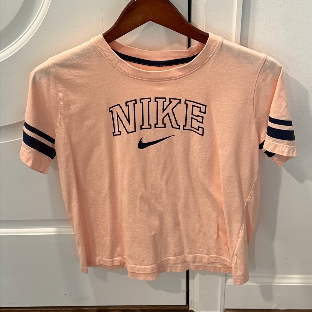 Nike Peach Short Sleeve Tee with Navy Accents